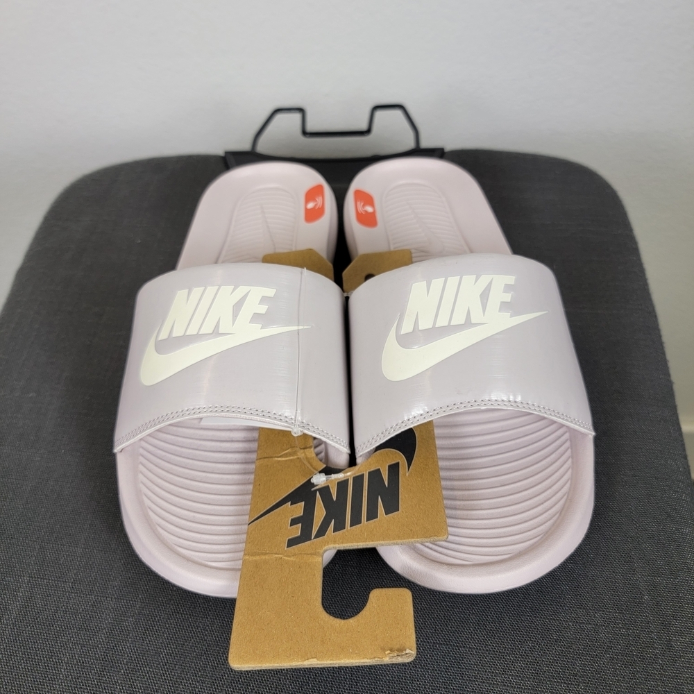 Nike Victori One Barely Rose/Silver Women's Slides Sandals US‎ Size 10
